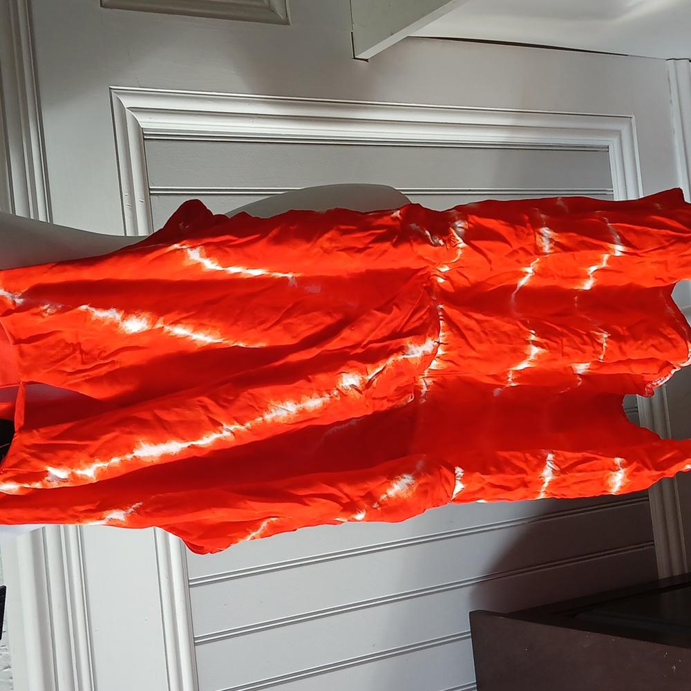 BCX Orange Ruched Tank Romper - Picture 2 of 5